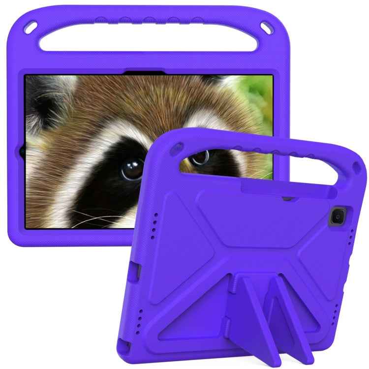 For Samsung Galaxy Tab S6 Lite P610 Handle EVA Shockproof Tablet Case with Holder(Purple)