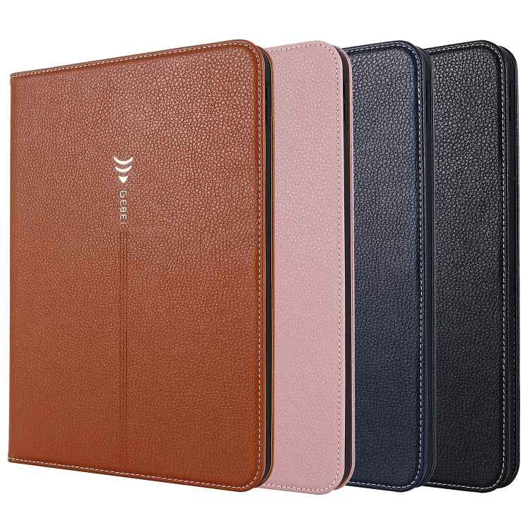 For iPad 10th Gen 10.9 2022 GEBEI Silk Texture Flip Tablet Leather Case(Black)