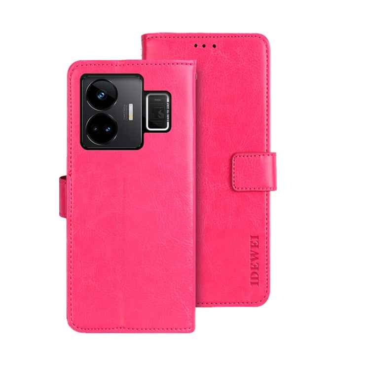 idewei Crazy Horse Texture Leather Phone Case with Holder, For OPPO A78 5G Global/A58x/A58 5G, For Realme C55 4G, For Realme GT3 5G Global/GT Neo 5 5G
