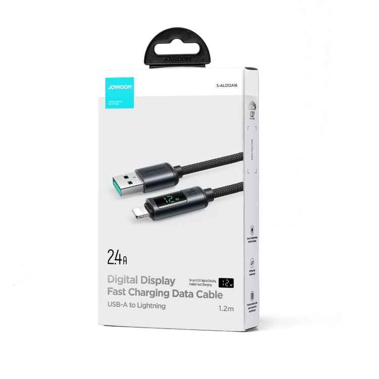 JOYROOM S-AL012A16 2.4A USB to 8 Pin Digital Display Fast Charging Data Cable, Length:1.2m(Black)