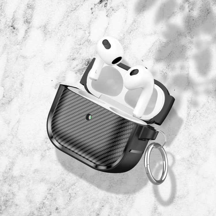 For AirPods 3 Photo Frame Carbon Fiber Series Earphone Case(Black)