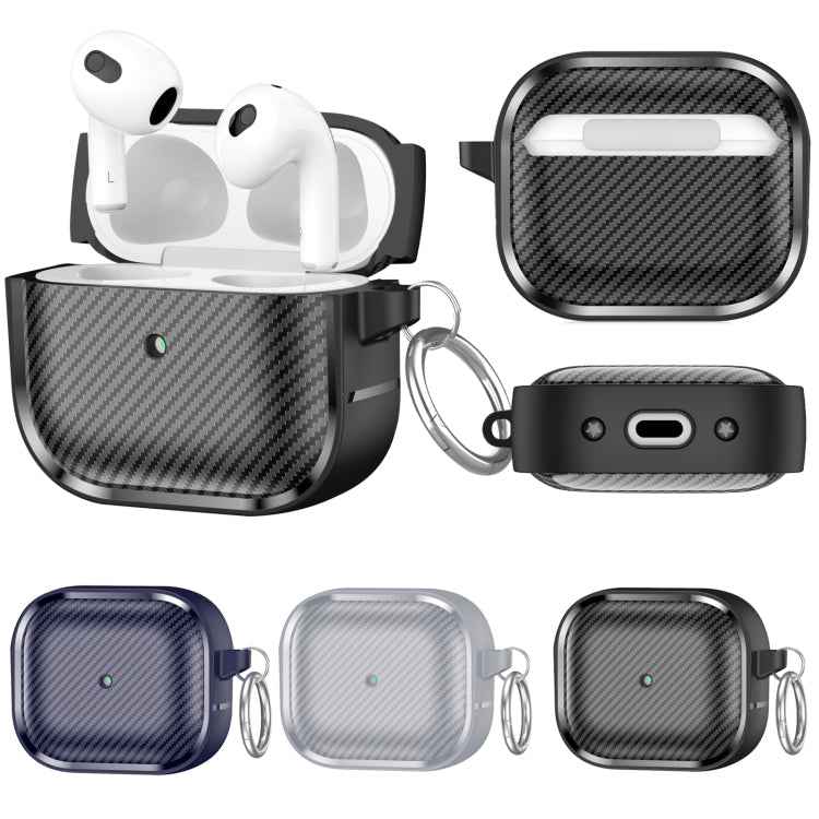 For AirPods 3 Photo Frame Carbon Fiber Series Earphone Case(Black)