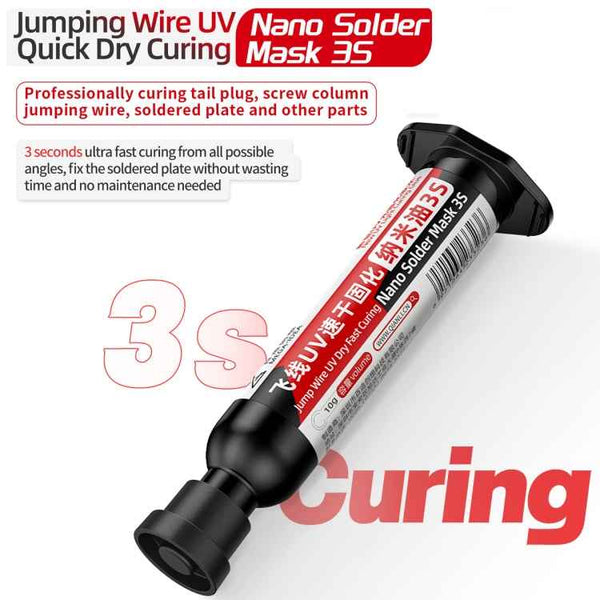 Qianli MEGA-IDEA Nano Solder Mask 3S Jump Wire UV Dry Fast Curing Glue, 1pcs, 2pcs, 3pcs, 5pcs, 10pcs
