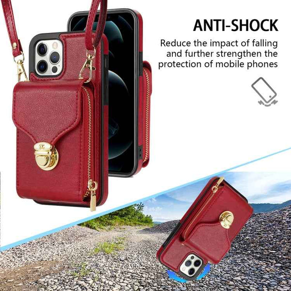 Zipper Hardware Card Wallet Phone Case, For iPhone 11 Pro Max, For iPhone 11 Pro, For iPhone 11, For iPhone 13 mini