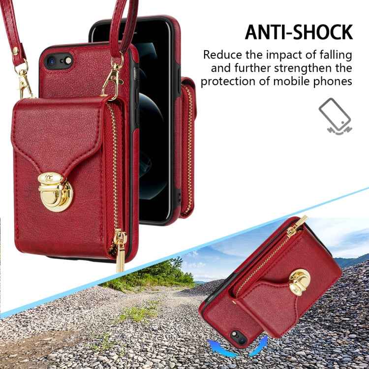 Zipper Hardware Card Wallet Phone Case, For iPhone SE 2022 / SE 2020 / 8 / 7, For iPhone 8 Plus / 7 Plus, For iPhone 6s Plus / 6 Plus, For iPhone 6s / 6