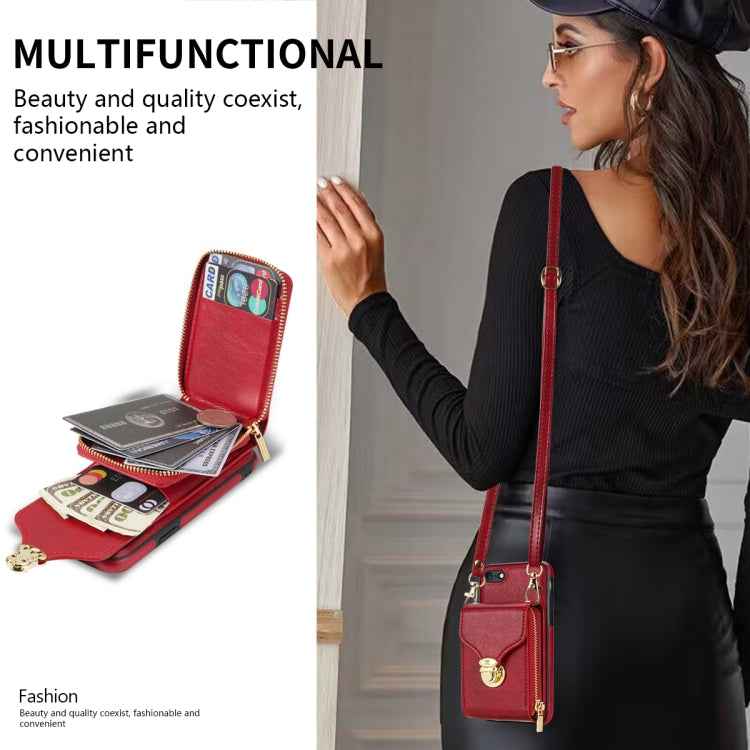 Zipper Hardware Card Wallet Phone Case, For iPhone SE 2022 / SE 2020 / 8 / 7, For iPhone 8 Plus / 7 Plus, For iPhone 6s Plus / 6 Plus, For iPhone 6s / 6