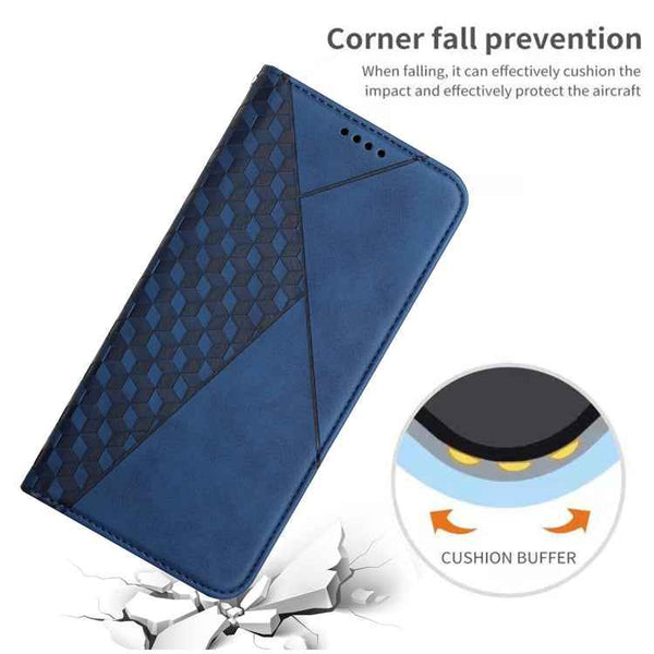 For Google Pixel 7a Diamond Pattern Skin Feel Magnetic Leather Phone Case(Blue)