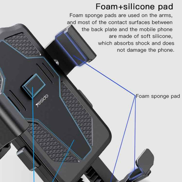 Yesido C94 Bicycle / Motorcycle Elastic Clip Phone Navigation Bracket(Black)