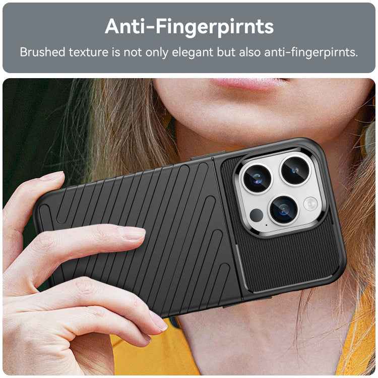 For iPhone 15 Pro Thunderbolt Shockproof TPU Phone Case(Black)