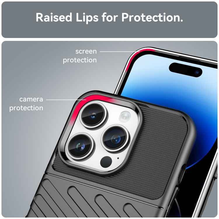 For iPhone 15 Pro Thunderbolt Shockproof TPU Phone Case(Black)