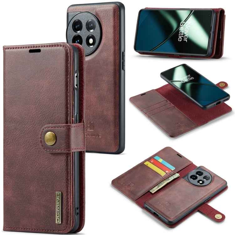 DG.MING Crazy Horse Texture Detachable Magnetic Leather Case, For OnePlus 15, For OnePlus 12, For OnePlus 11