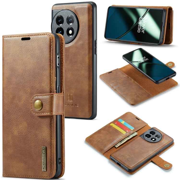 DG.MING Crazy Horse Texture Detachable Magnetic Leather Case, For OnePlus 15, For OnePlus 12, For OnePlus 11