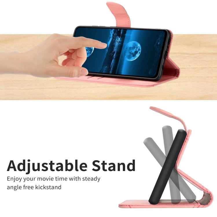 For Sony Xperia 10 V Stitching Embossed Leather Phone Case(Pink)