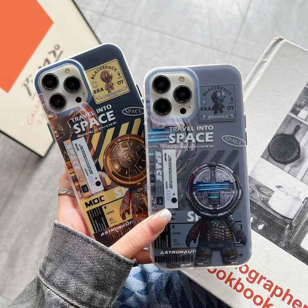 For iPhone 11 Dual-side IMD Astronaut Frosted Phone Case(Blue Grey)