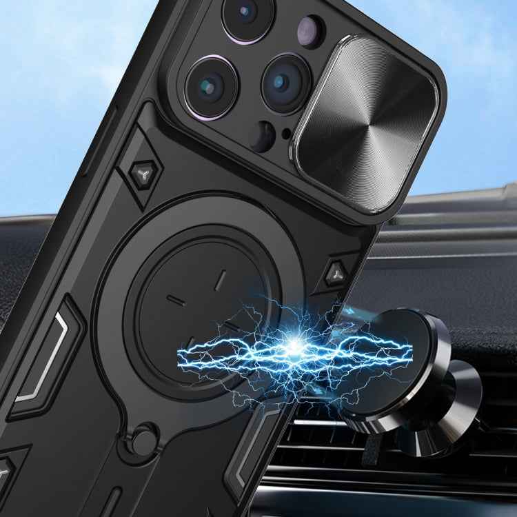 CD Texture Sliding Camshield Magnetic Holder Phone Case, For iPhone 14 Pro Max, For iPhone 13 Pro Max, For iPhone 13 Pro, For iPhone 13