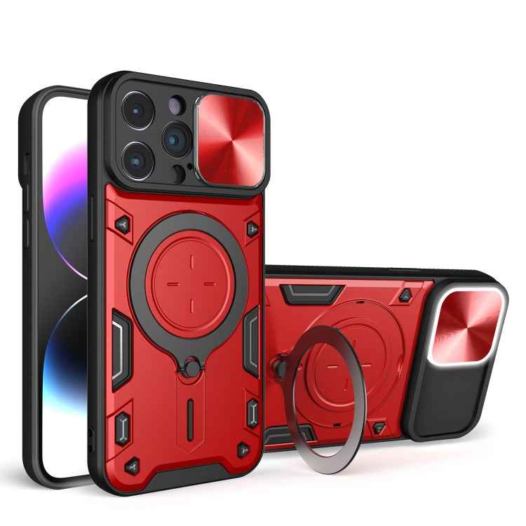 CD Texture Sliding Camshield Magnetic Holder Phone Case, For iPhone 14 Pro Max, For iPhone 13 Pro Max, For iPhone 13 Pro, For iPhone 13