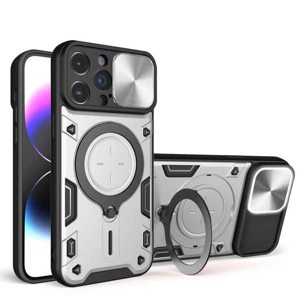 CD Texture Sliding Camshield Magnetic Holder Phone Case, For iPhone 14 Pro Max, For iPhone 13 Pro Max, For iPhone 13 Pro, For iPhone 13