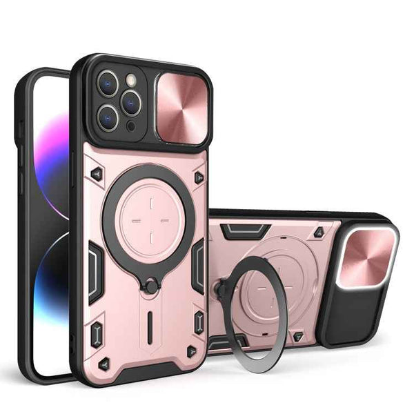 CD Texture Sliding Camshield Magnetic Holder Phone Case, For iPhone 14 Pro Max, For iPhone 13 Pro Max, For iPhone 13 Pro, For iPhone 13