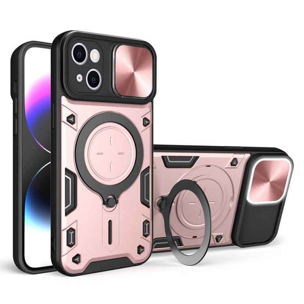 CD Texture Sliding Camshield Magnetic Holder Phone Case, For iPhone 16, For iPhone 15 Pro Max, For iPhone 15 Pro, For iPhone 15 Plus