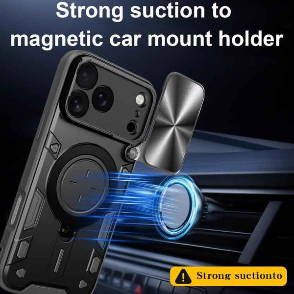 CD Texture Sliding Camshield Magnetic Holder Phone Case, For iPhone 17 Pro Max, For iPhone 17 Pro, For iPhone 17, For iPhone Air