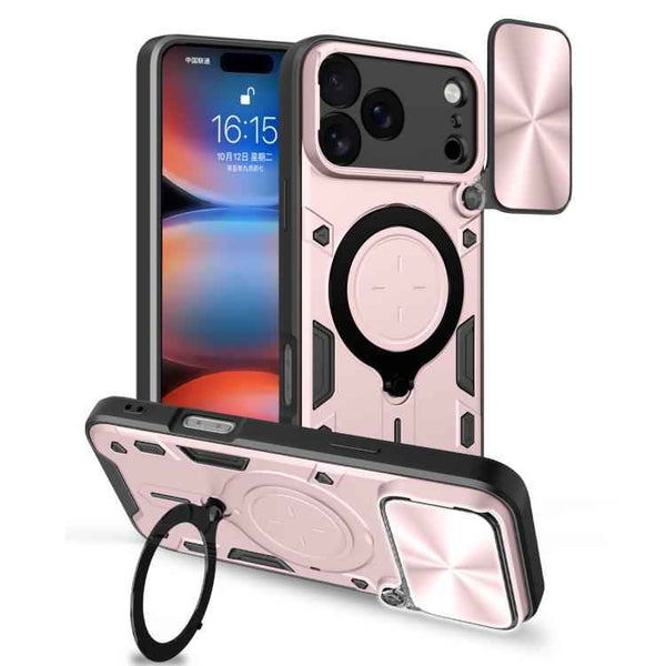 CD Texture Sliding Camshield Magnetic Holder Phone Case, For iPhone 17 Pro Max, For iPhone 17 Pro, For iPhone 17, For iPhone Air