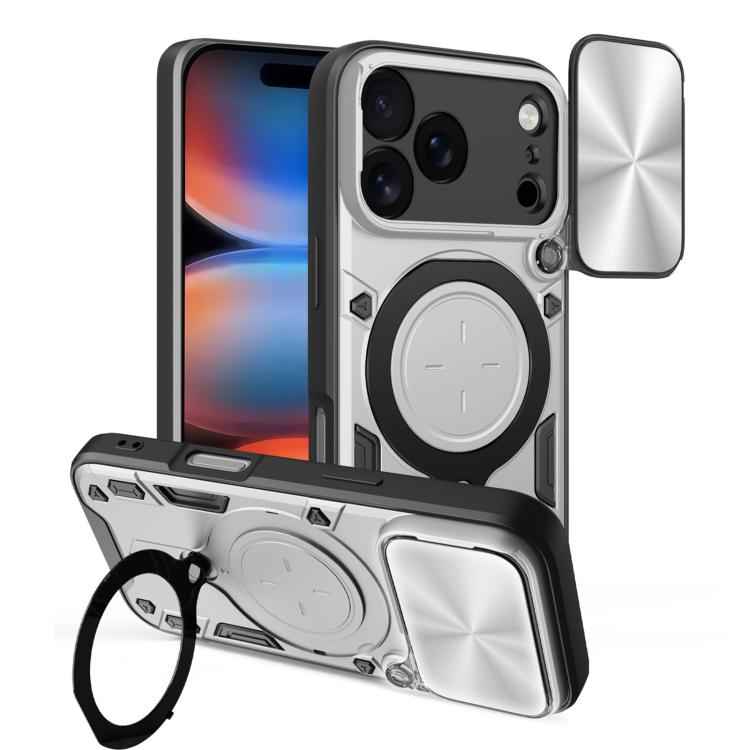 CD Texture Sliding Camshield Magnetic Holder Phone Case, For iPhone 17 Pro Max, For iPhone 17 Pro, For iPhone 17, For iPhone Air