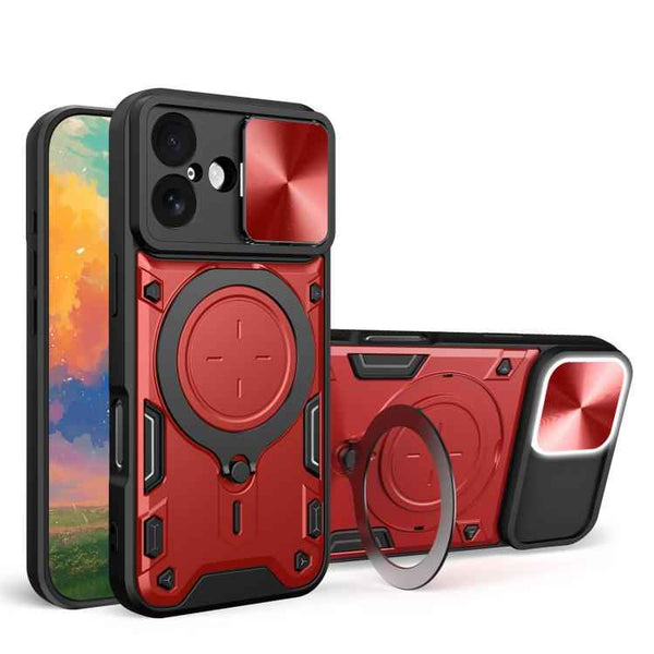 CD Texture Sliding Camshield Magnetic Holder Phone Case, For iPhone 17 Pro Max, For iPhone 17 Pro, For iPhone 17, For iPhone Air