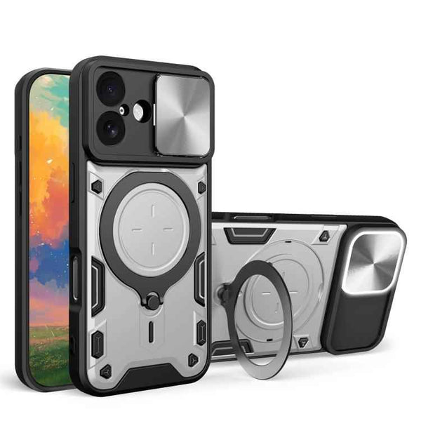 CD Texture Sliding Camshield Magnetic Holder Phone Case, For iPhone 17 Pro Max, For iPhone 17 Pro, For iPhone 17, For iPhone Air