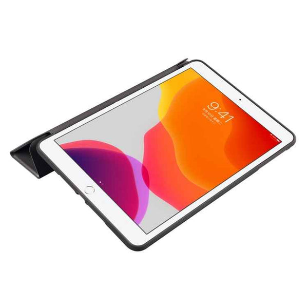 For iPad mini 5 / 4 / 3 / 2 / 1 3-folding TPU Horizontal Flip Leather Tablet Case with Holder(Black)