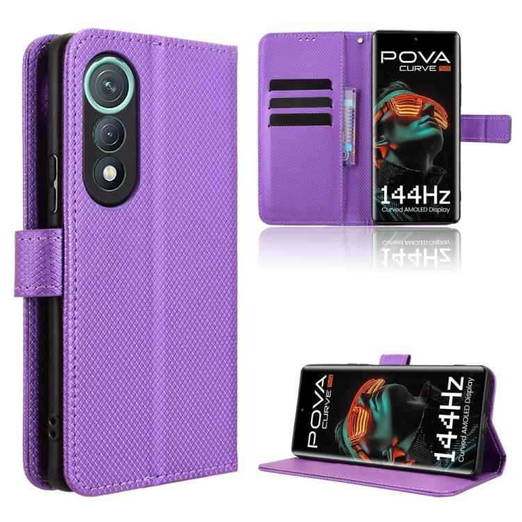 Diamond Texture Leather Phone Case, For Tecno Pova 7 Ultra 5G, For Tecno Pova 7 4G, For Tecno Spark Go 2 4G, For Tecno Pova Curve 5G