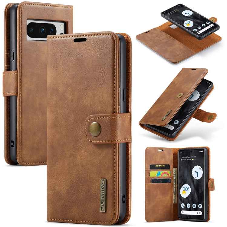 DG.MING Crazy Horse Texture Detachable Magnetic Leather Phone Case, For Google Pixel 9a, For Google Pixel 8A, For Google Pixel 8 Pro, For Google Pixel 8