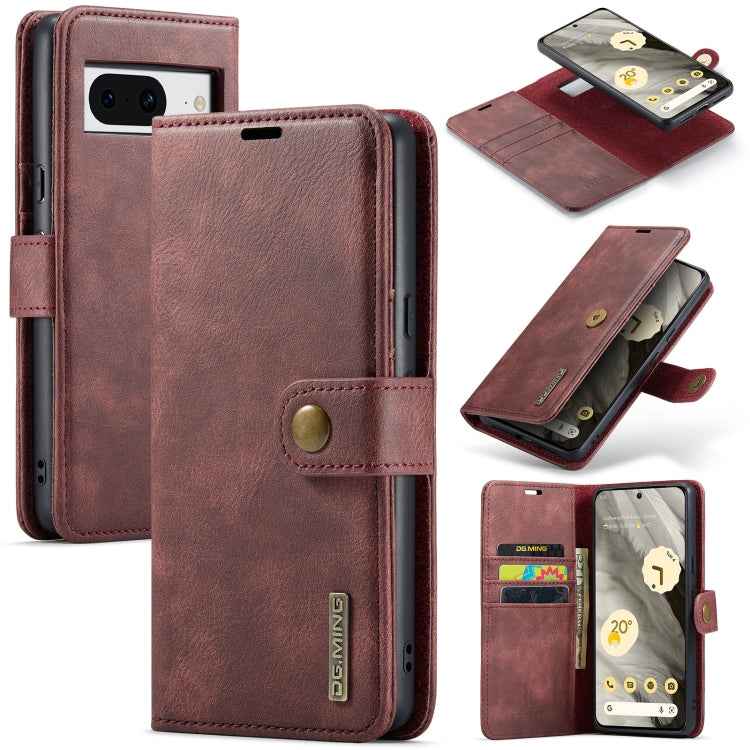 DG.MING Crazy Horse Texture Detachable Magnetic Leather Phone Case, For Google Pixel 9a, For Google Pixel 8A, For Google Pixel 8 Pro, For Google Pixel 8