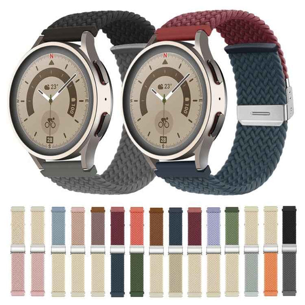 20mm Buckle Braided Nylon Watch Band(Starlight Grey)