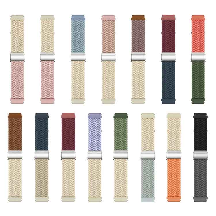 20mm Buckle Braided Nylon Watch Band(Starlight Grey)