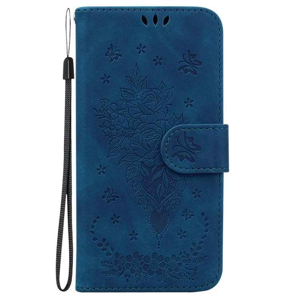Butterfly Rose Embossed Leather Phone Case, For Tecno Spark 10 / Spark 10C