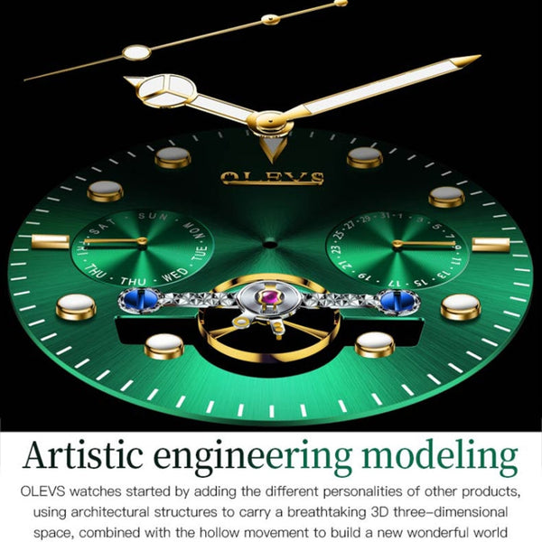 OLEVS 6605 Men Multifunctional Waterproof Mechanical Watch