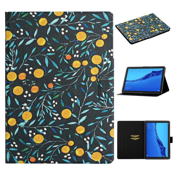 Flower Pattern Horizontal Flip Leather Case with Card Slots & Holder