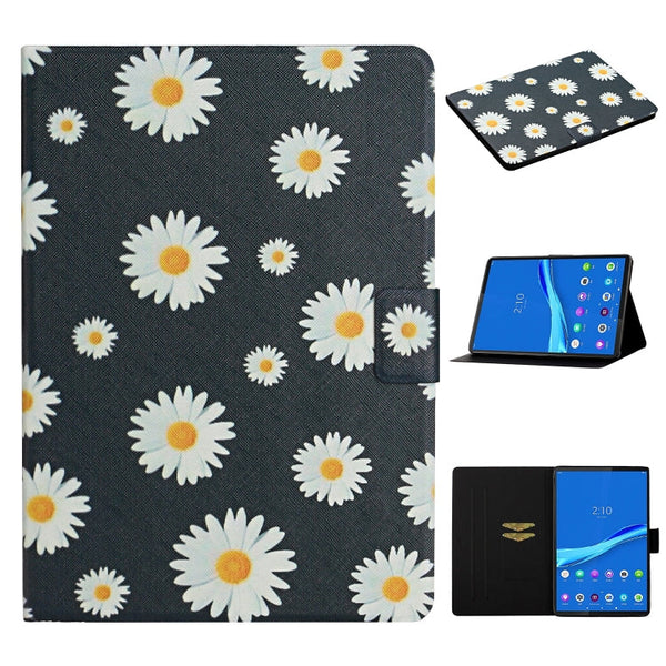 Flower Pattern Horizontal Flip Leather Case with Card Slots & Holder