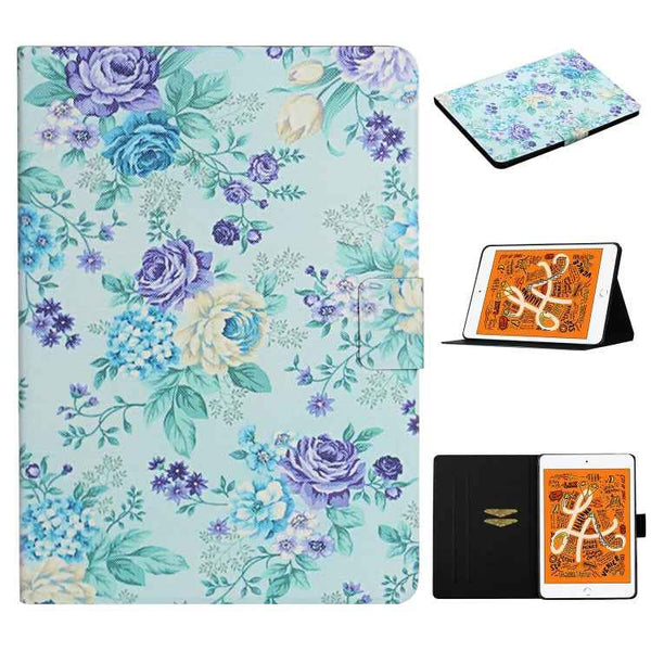 Flower Pattern Horizontal Flip Leather Case with Card Slots & Holder, For iPad Mini 2019, For iPad Mini 4 & 3 & 2 & 1