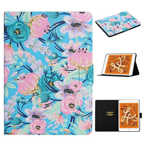 Flower Pattern Horizontal Flip Leather Case with Card Slots & Holder, For iPad Mini 2019, For iPad Mini 4 & 3 & 2 & 1