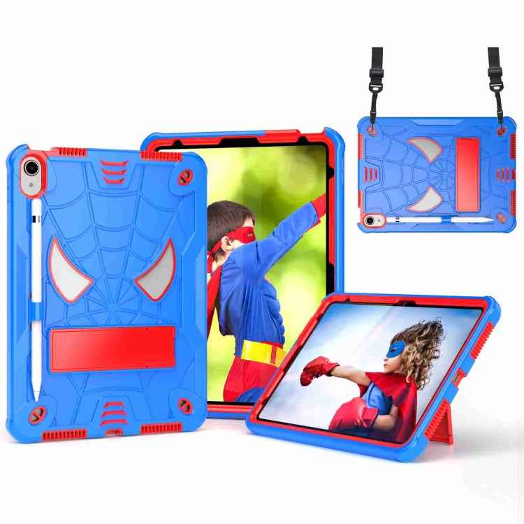 Spider Texture Silicone Hybrid PC Tablet Case with Shoulder Strap, For iPad 10th Gen 10.9 2022, For iPad Pro 11 2021 / Air 5 10.9