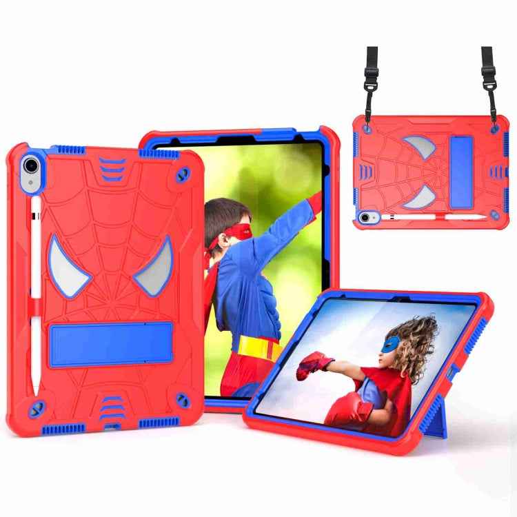 Spider Texture Silicone Hybrid PC Tablet Case with Shoulder Strap, For iPad 10th Gen 10.9 2022, For iPad Pro 11 2021 / Air 5 10.9