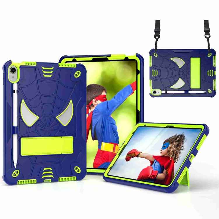 Spider Texture Silicone Hybrid PC Tablet Case with Shoulder Strap, For iPad 10th Gen 10.9 2022, For iPad Pro 11 2021 / Air 5 10.9