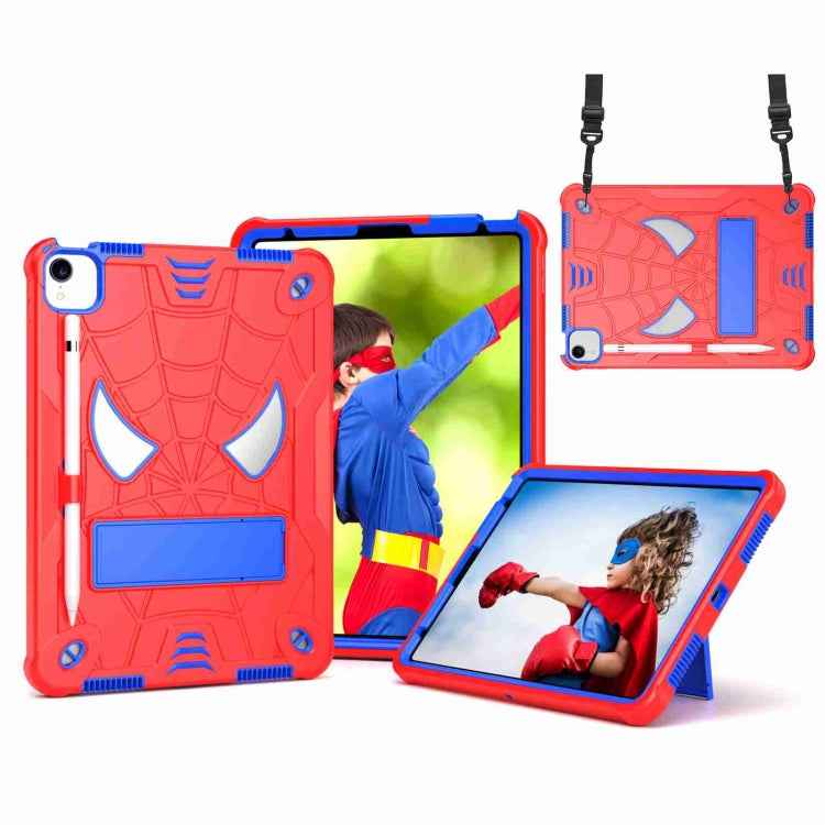 Spider Texture Silicone Hybrid PC Tablet Case with Shoulder Strap, For iPad 10th Gen 10.9 2022, For iPad Pro 11 2021 / Air 5 10.9