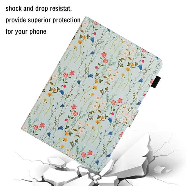 For 7 inch Universal Tablet PC Flower Pattern Horizontal Flip Leather Case with Card Slots & Holder(Small Floral)
