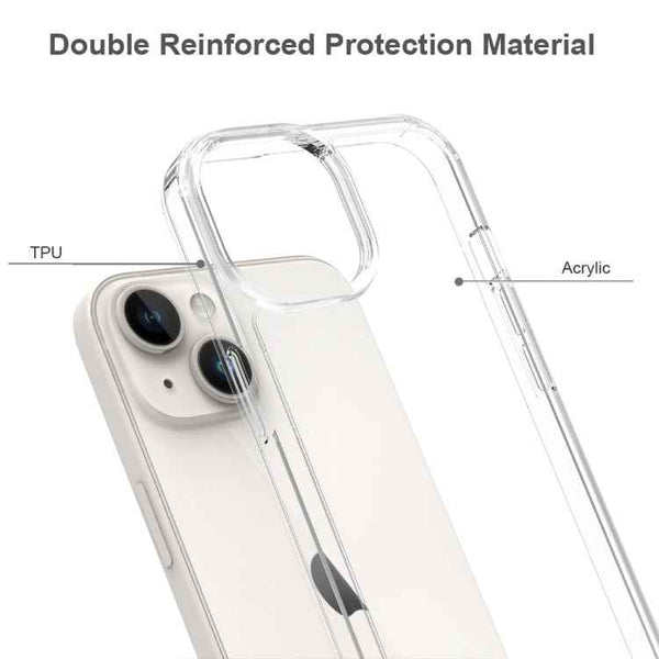 For iPhone 15 Scratchproof Acrylic TPU Phone Case(Transparent)