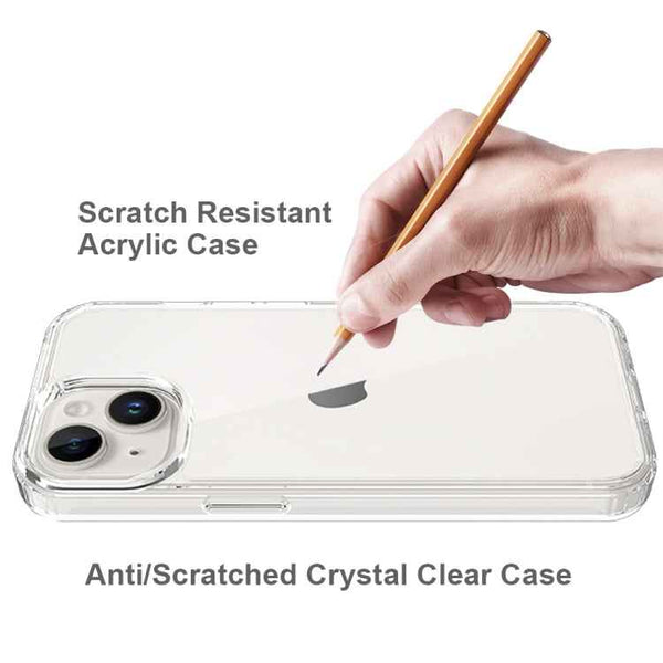 For iPhone 15 Scratchproof Acrylic TPU Phone Case(Transparent)