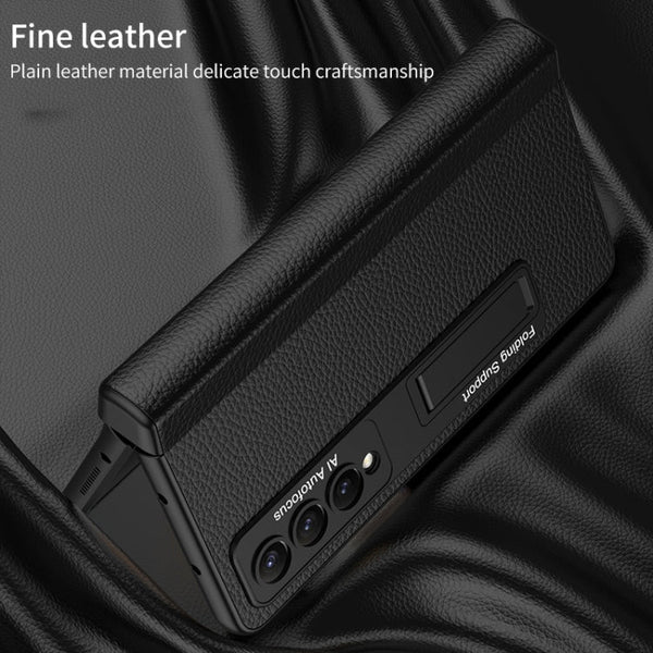 GKK Integrated Fold Hinge Leather Phone Case with Holder, For Samsung Galaxy Z Fold4