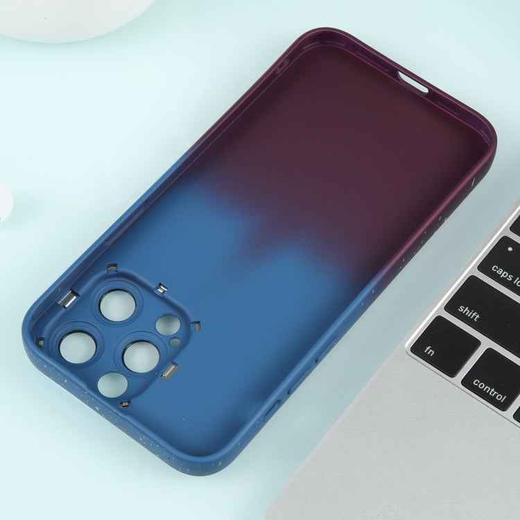For iPhone 13 Pro Max Gradient Starry Silicone Phone Case with Lens Film(Blue Red)
