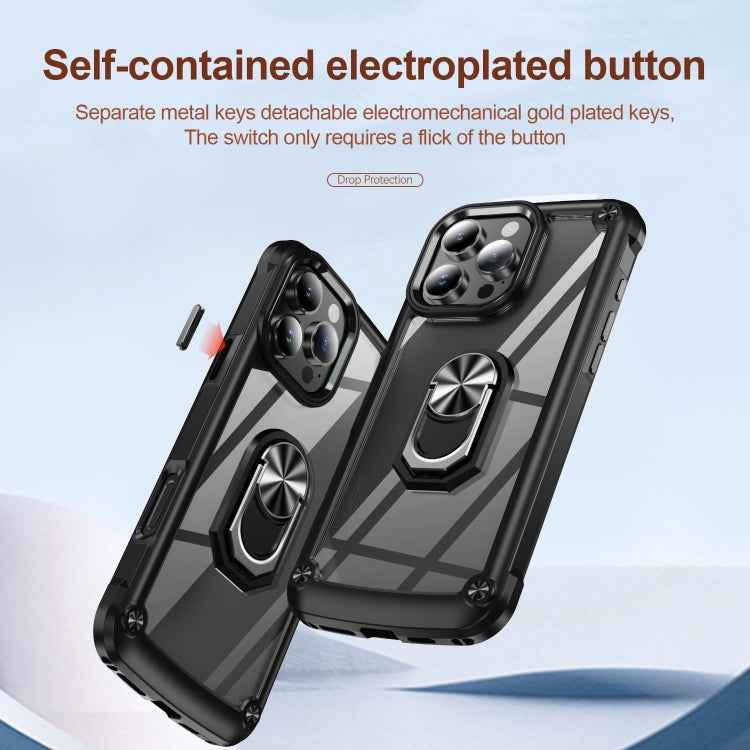 TPU + PC Lens Protection Phone Case with Ring Holder, For iPhone 16 Pro Max, For iPhone 16 Pro, For iPhone 16 Plus, For iPhone 16